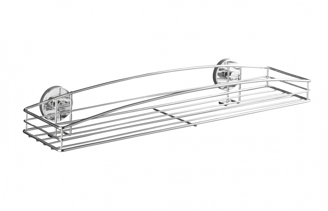 Polita pentru baie Wenko, Vacuum-Loc® Maxi Milazzo, 15 x 52 cm, otel, argintiu - imagine 6